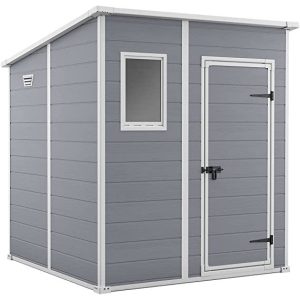 Keter 6 x 6 Manor Plastic Pent Garden Storage Shed – Grey